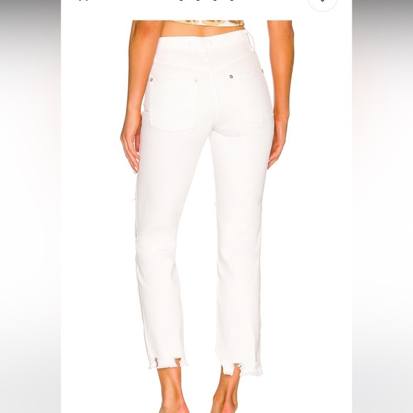 Free People Tapered Baggy Boyfriend Jean in Chalk White, Size 32 - Picture 2 of 7